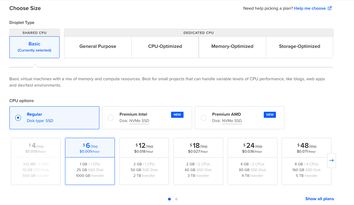 Selecting the plan based on your usage